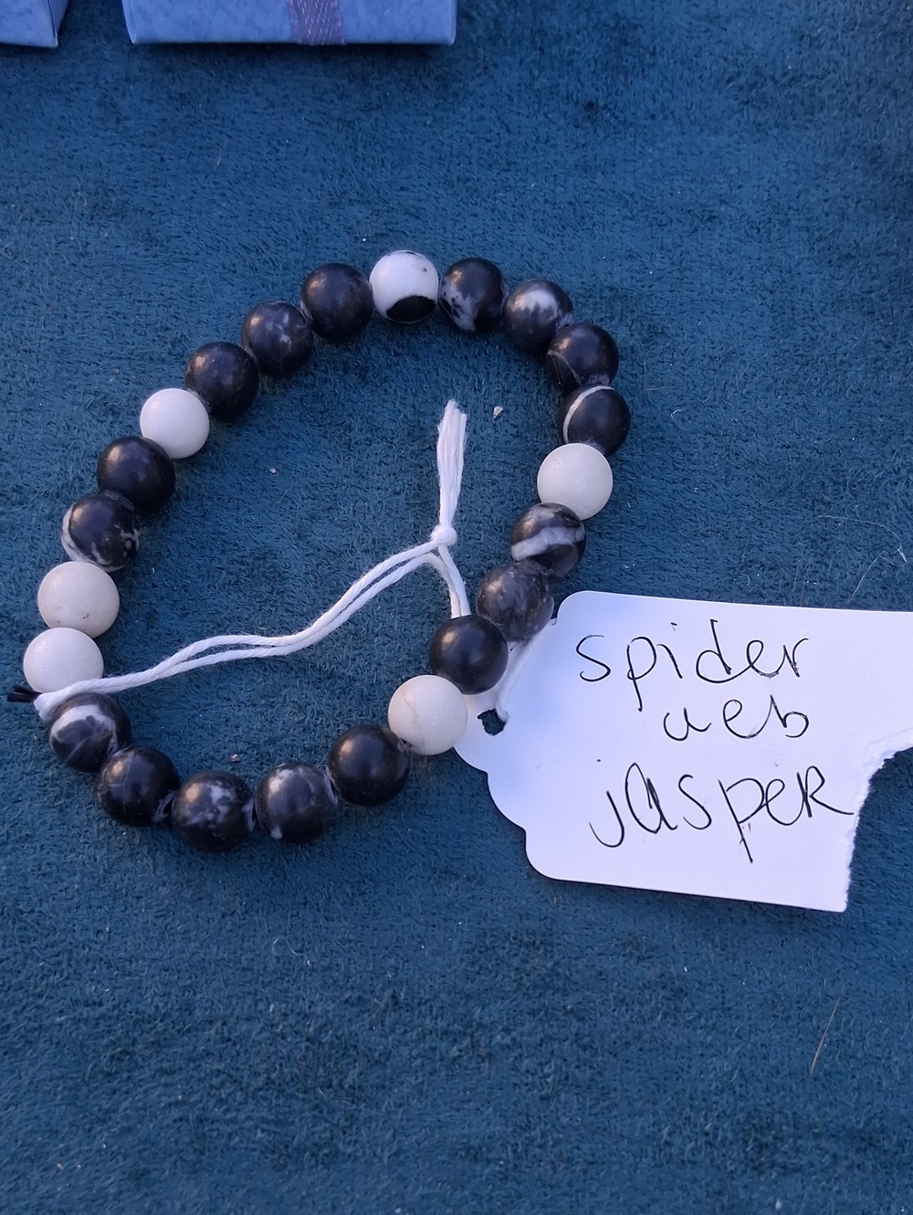 8mm Zebra / Spider Web Jasper Stretchy Gemstone Bracelet